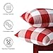 Encasa XO Farmhouse Throw Pillow Covers Set of 2 (18x18 in) Buffalo Red Checks | Decorative Cushion Covers No Inserts | Plaid and Stripes Pillow Covers for Living Room, Couch