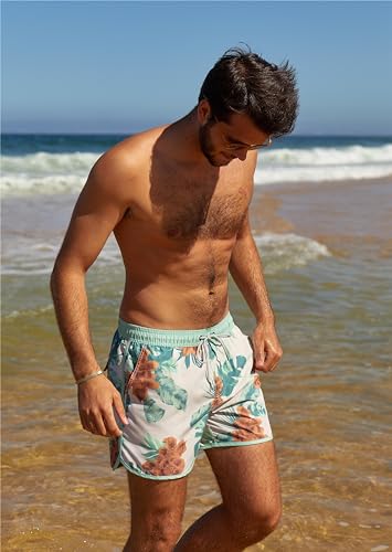 Image of maamgic Mens Boys Short 80s 90s Vintage Swim Trunks with Mesh Lining Quick Dry Swim Suits Board Shorts