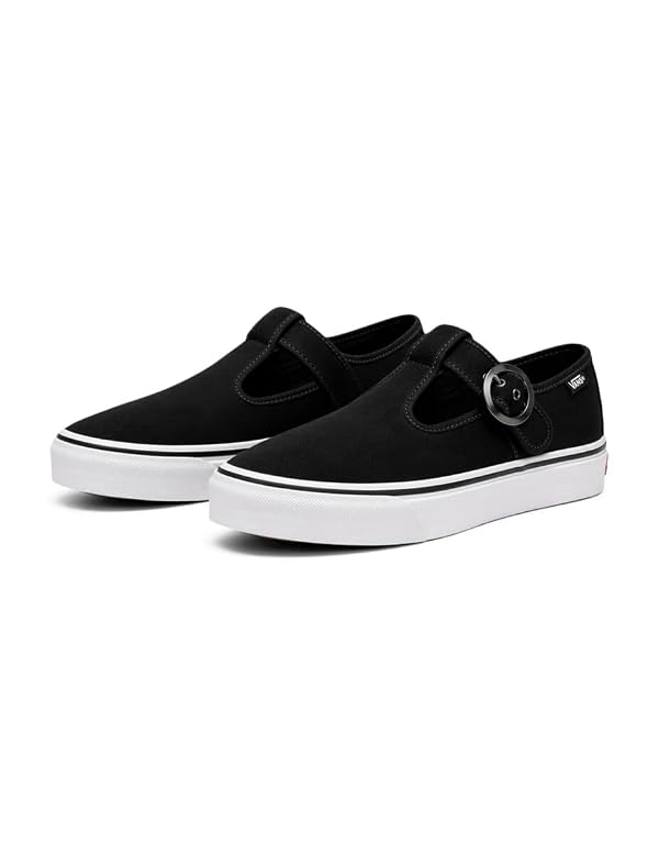 Vans Women's Lainey Mary Jane Shoe, Suede Black/White, 6 by Vans - Used condition - Image 2