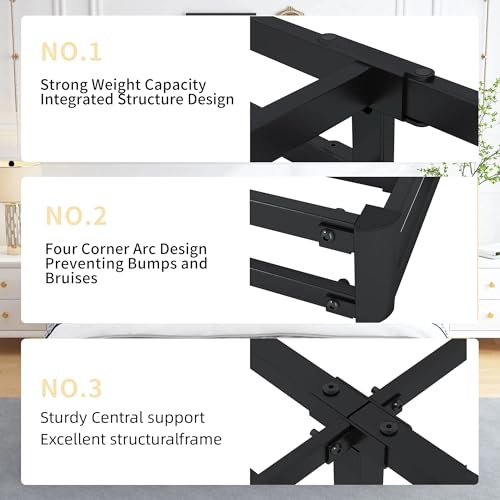 XINXINYAN Queen Box Spring 4 Inch,Heavy Duty 4 Inch Box Spring Queen,Sturdy Metal Frame Box Springs Only,Easy Assembly,Noise Free