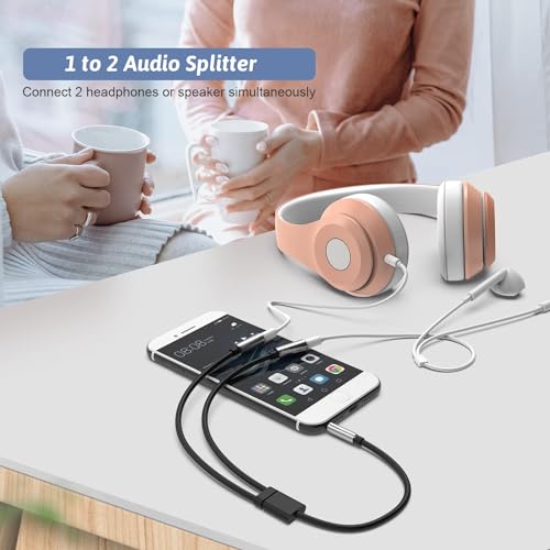 Mizi-Headphone-Splitter-35mm-Stereo-to-Dual-35mm-Female-Headphone-Jack-Audio-Stereo-Extension-Cable-Audio-Stereo-Y-Splitter-Compatible-with-iPhone-Samsung-iPad-Tablet-Laptop-Grey