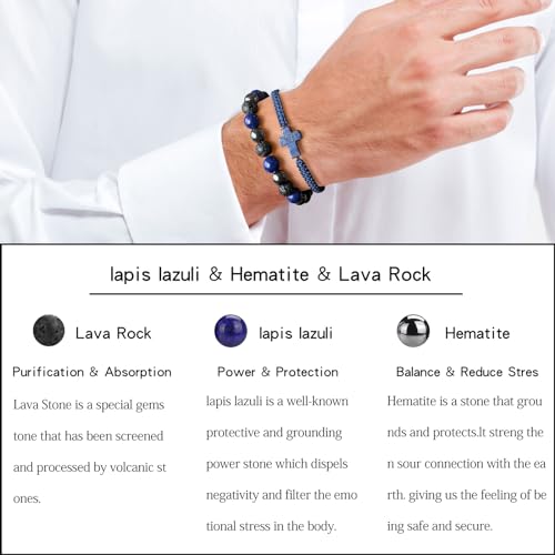 Pulsera Cross Beaded para hombre set 2 piezas miniatura 3
