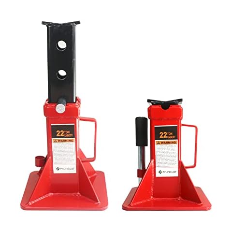 22 Ton (44,000 lbs) Heavy Duty Pin Type Professional Car Jack Stands with Lock Adjustable Height to 19.75" Fit for Supporting Trucks, Trailers and Equipment, 1 Pair Cover