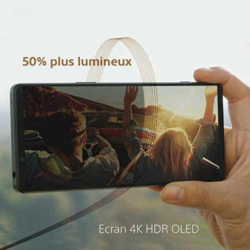 Sony Xperia 1 IV - Smartphone Android, Téléphone Portable 6.5 Pouces 21:9 CinemaWide 4K HDR OLED - Taux de rafraichissement de 120Hz - Véritable Zoom Optique - rêvetement Zeiss T* (Blanc Givré)