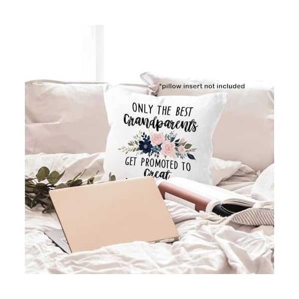 Only the best grandparents get promoted to great grandparents gifts throw pillow cover 18×18 great grandparents baby pregnancy announcement birthday pillow case pillowcase  urban country home decor