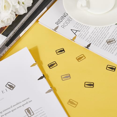 SUNNYCLUE 1 Box 80Pcs 4 Colors Bookmark Clips Stainless Steel Bookmarks Silver Gold Black Book Mark Rectangle with Arrow Metal Line Page Book Markers Accessories for Reading Books lover Women Men - Image 4
