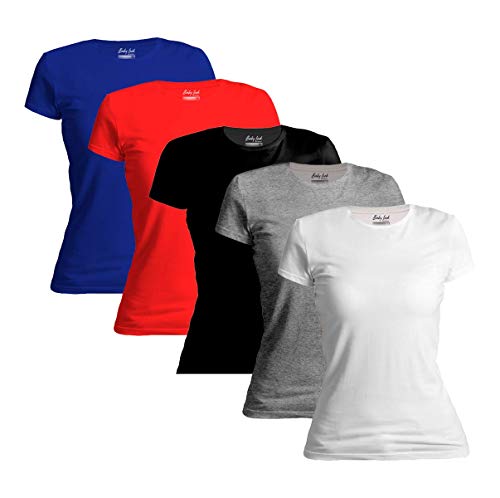 Kit 5 Blusinha Feminina Básica Camisetas Original Novastreet (M)