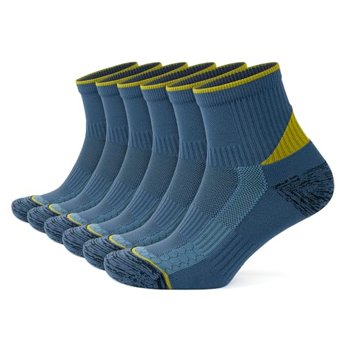 Image of GoWith 2-3 Pairs Quarter Running Socks for Men & Women, Athletic Anti-Blister Cushioned Seamless Padded Ankle Socks