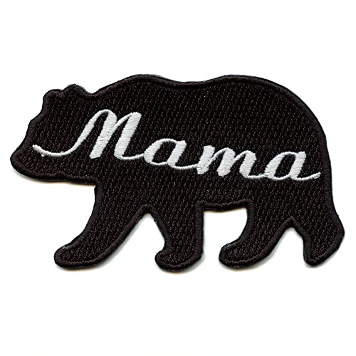 Mama Bear Patch Family Silhouette Embroidered Iron On