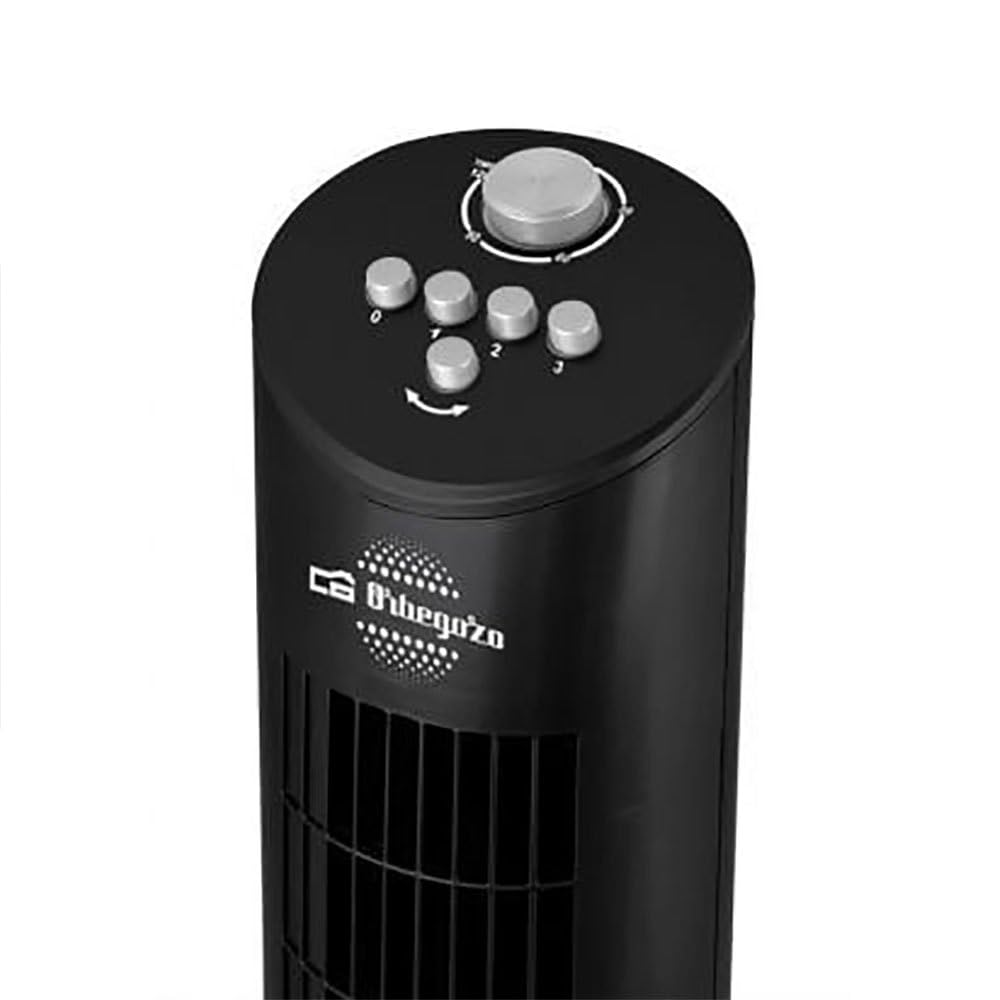 Orbegozo TW 0800 wentylator kolumnowy z timerem, komora na esencje, trzy stopnie, ruch obrotowy, 60 W, czarny
