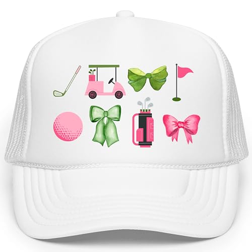 Gorra clásica de malla para mujer con gráficos de golf miniatura 1