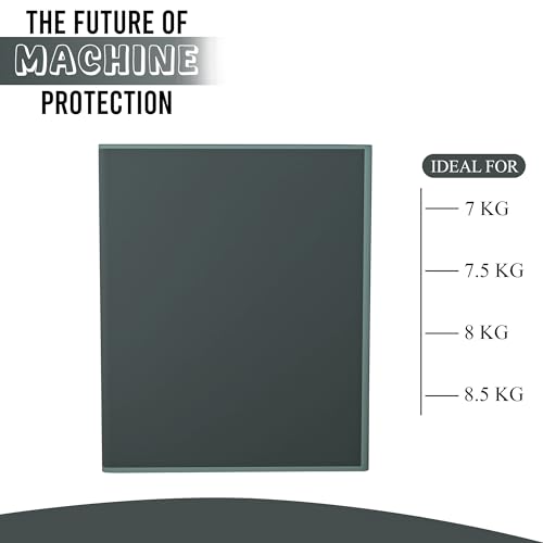 Image of Kuber Industries PVC Fully Automatic Top Load Washing Machine Cover (7 kg, 7.5 kg, 8 kg & 8.5 Kg) Waterproof and Dustproof Washing Machine Top Cover | Plain - Grey