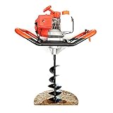 Taladro de Tierra para valla Perforadora de agujeros de tierra Plantador en gasolina 52CC Ahoyador/ahoyadora Excavadora de agujeros para postes Barrena de tierra 1.75kw/7500rpm