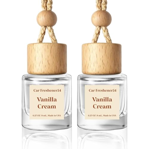 HoogaLife Car Air Freshener Diffuser 2 Pack Hanging Air Freshener Diffuser - Vanilla Cream Fragrance...