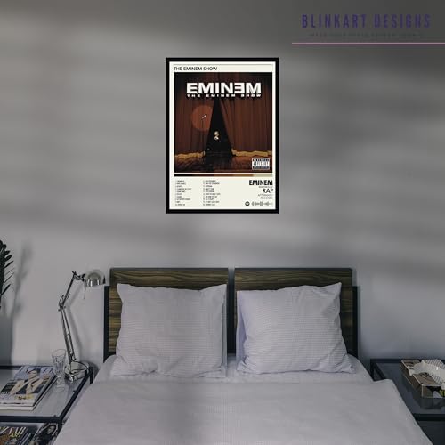 Image of BLINKART Eminem - Eminem Show Wall Photo Frames | Wall Art for Bedroom, Living Room, Studio or Office | Album Cover Print with Spotify Song Link QR Code | Gift for Fans | Decorative Music Wall Art - 8x12 In