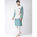 KISAH Men's Kurta Jacket Set - Traditional Indian Ethnic Wear for Men - Ideal for Weddings, Festivals & Celebrations