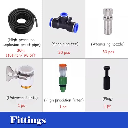 Adjustable Misting Water Irrigation System - Efficient Outdoor Cooling Kit for Farms, Livestock & Plant Watering, Ideal Garden Mist Sprayer for Hot Weather Relief
