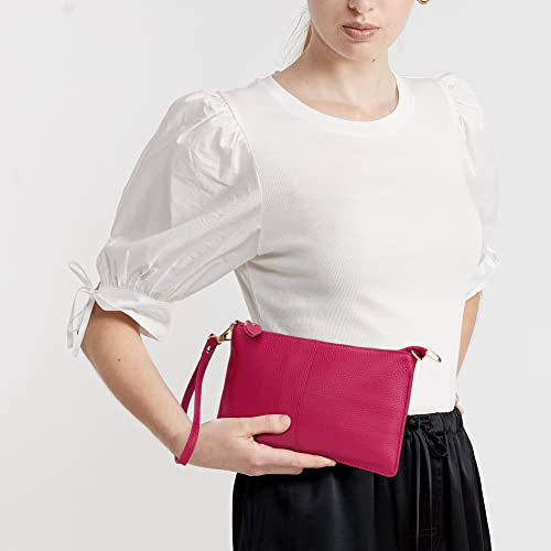 Image of Uromee Genuine Leather Wristlet Wallet Clutch Purses with Detachable Chain