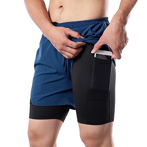 shorts masculinos,Lianai Shorts de corrida masculino 2 em 1 com bolsos de toalha para exercícios de