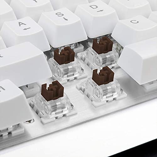 Eagletec Kg010 Mechanical Keyboard Wired Ergonomic Brown Switches Equivalent For Office Pc Home Or Business (White Keyboard Not Backlit) #TOP3