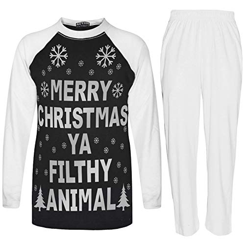Pyjamas Noël enfants filles noir et blanc imprimé Merry Christmas A2Z 4 Kids