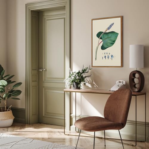 crmotu Vintage Framed Wall Art, Flower Leaf Botanical Prints, Minimalist Floral Watercolor Canvas Pictures, Nature Plant Paintings Wall Decor Living Room Bedroom Bathroom Home Office, 16x24 inch