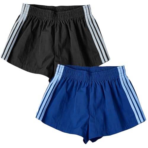 Short de course à pied femme léger et respirant à rayures dauphin lot de 2 taille L