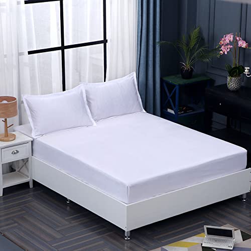 FCLDESHOP Tela Transpirable Sábana Bajera,Sábanas De Poliéster para Dormitorio De Niños, Cubrecama con Estampado De Anime De Dibujos Animados para Dormitorio De Niños Y Niñas,Blanco,90X200cm