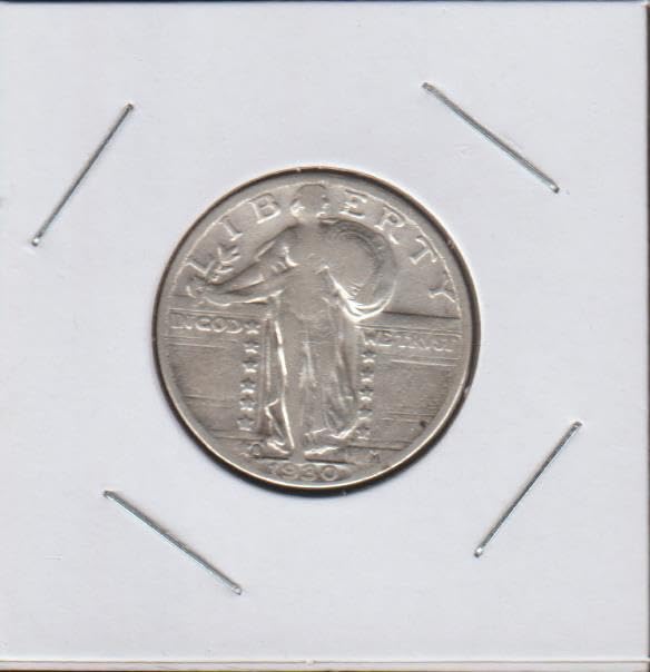 1930 S Standing Liberty (1916-1930) (90% Silver) Quarter Fine +