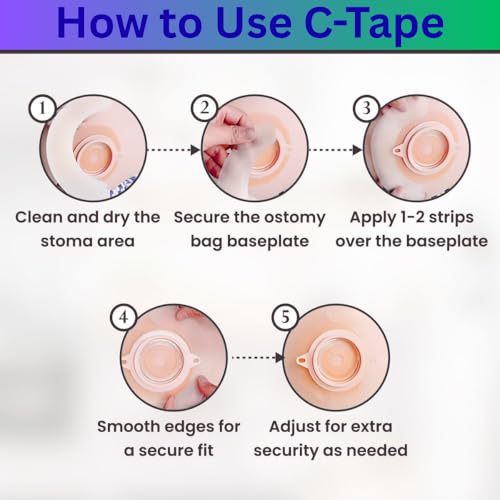 Image of OA102C, Ostomy Barrier Adhesive, C-Type Elastic Barrier Tape, Fix Urine /Stool Collection Bag, Ostomy Support Tape (Pack of 20)