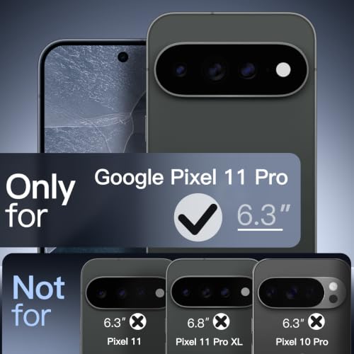 Image of JETech Magnetic Matte Case for Google Pixel 11 Pro, Black | Compatible with MagSafe, Compatible with Pixelsnap Charger, Translucent Back, Anti-Slip Grip, Shockproof Cover