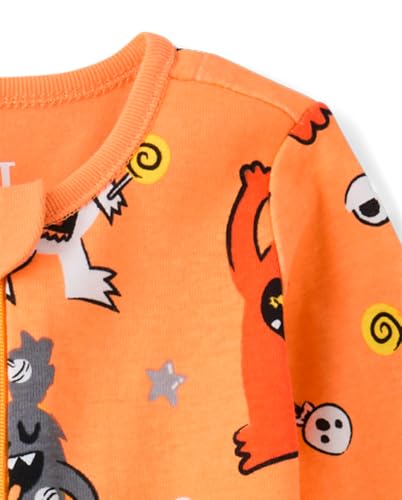 Image of The Children's Place Baby and Kids' Sibling Matching Halloween and Holiday Pajama Sets, Cotton
