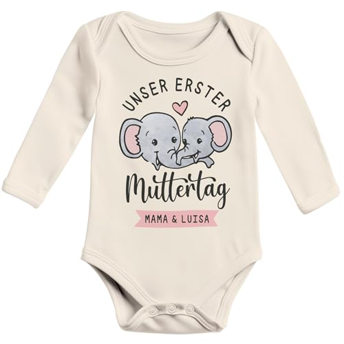 SpecialMe® Baby Body für Mädchen & Jungen zum Muttertag Elefantenmotiv...
