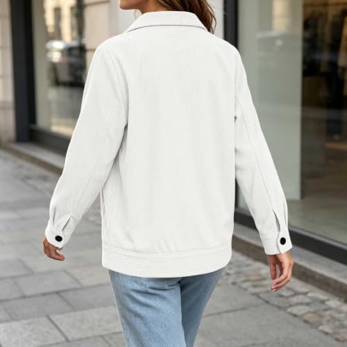Corduroy Jacket Women Button Up Casual Collared Shirt Cropped Shacket - image 5