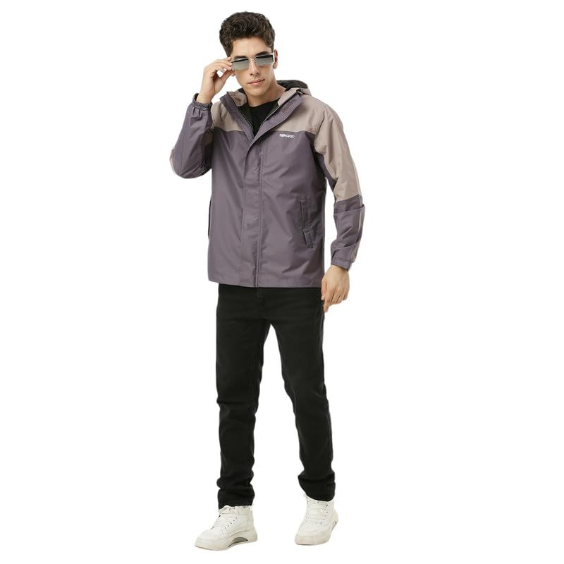 Image of Zeel Raingear Stylish Rain Jacket for Men Waterproof for Bike Riders with Adjustable Hood along with inner pockets,Waterproof Rainwear with Lightweight Polyester Jacket, ZRR002