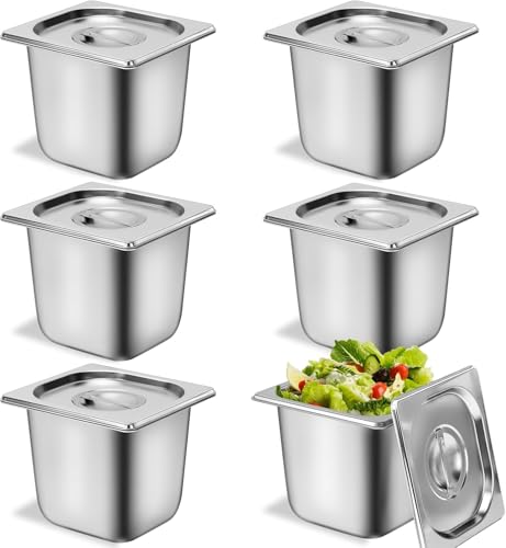 6 Pack Stainless Steel Gastronorm Pans Steam Table Pans with