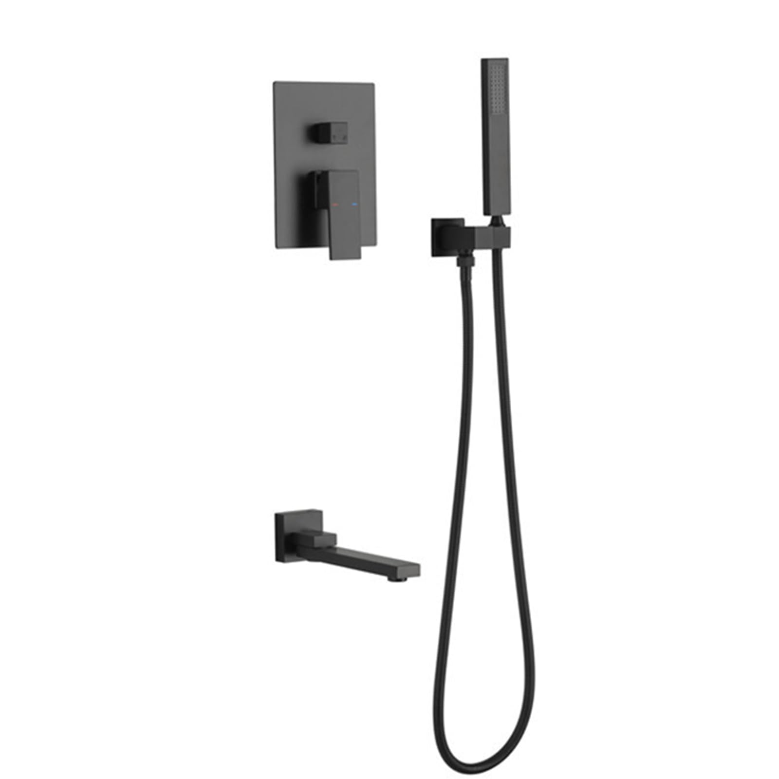 WOTZOV Concealed Shower Mixer Taps Wall Mounted 2 Functions Hot And Cold 180° Rotation Concealed Bath Mixer Tap Shower Mixer Tap Set For Bath Grey, Gray，Black
