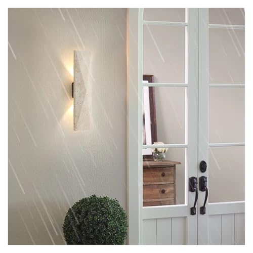 Apliques de pared LED de estilo japonés con piedra travertino decorativa 4