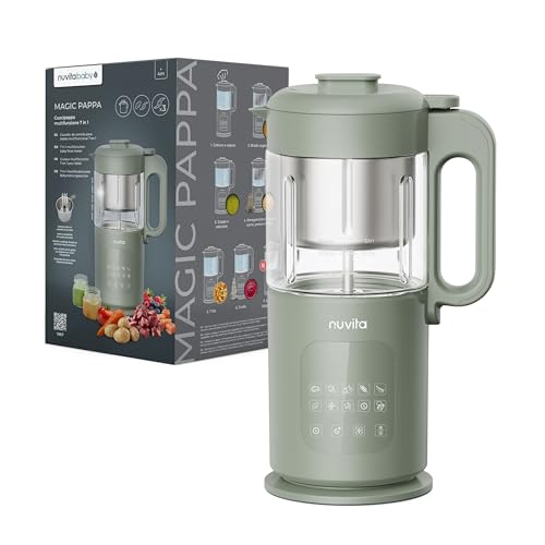 Nuvita Magic Pappa Robot Cuiseur Multifonction 7-en-1 – Cuit à la Vapeur, Mixe, Hache, Prépare Purées, Soupes, Smoothies et Aliments Homogénéisés avec Fonction Auto-Nettoyante, Nuvita Chef App