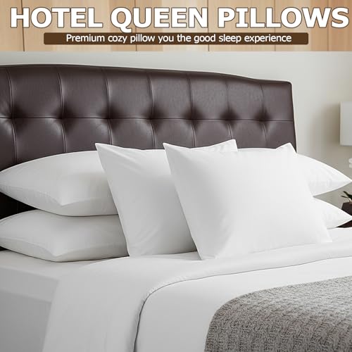 Image of 40 Pcs Queen Size Pillows, 30 x 20 Inch Bulk Hotel Standard Bed Pillows for Back, Stomach & Side Sleepers, Soft Support Sleeping Pillows, Machine Washable, White