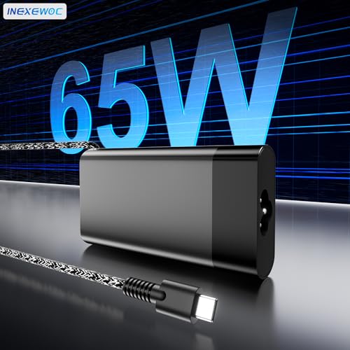 Image of Slim 65W USB C Charger Compatible with HP Chromebook,Elite x2,ProBook,Elitebook x360,Elitebook,Spectre X360,Spectre,Envy X360,Type C Fast Charging Power Cord Ac Adapter
