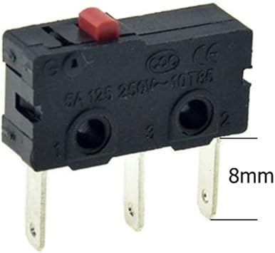 Toggle Switches 5Pcs Mini Micro Limit Switch NO NC SPDT 3 Pins 8mm Longer Terminals 5A 125V 250V 29mm Roller Arc Lever Action Push MicroswitchesNo Lever 8mm Pin