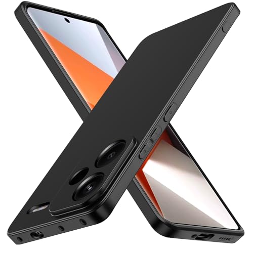ivoler Silikon Hülle für Xiaomi Redmi Note 13 Pro Plus 5G (Nicht für Redmi Note 13 Pro 5G) mit Kameraschutz Ultra Dünne Weiche TPU Stoßfest Schutzhülle Matte Schwarz Handyhülle Kratzfest Case Cover