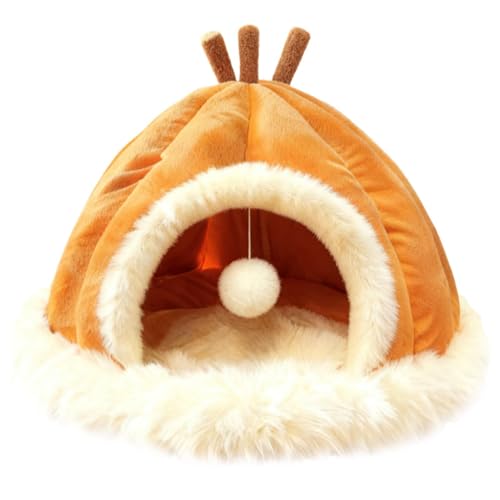 Plush Winter Cat House - 35x35x34cm Removable Washable Indoor Pet Bed | Warm Nest for Cats Dogs Small Medium Large Breeds Living