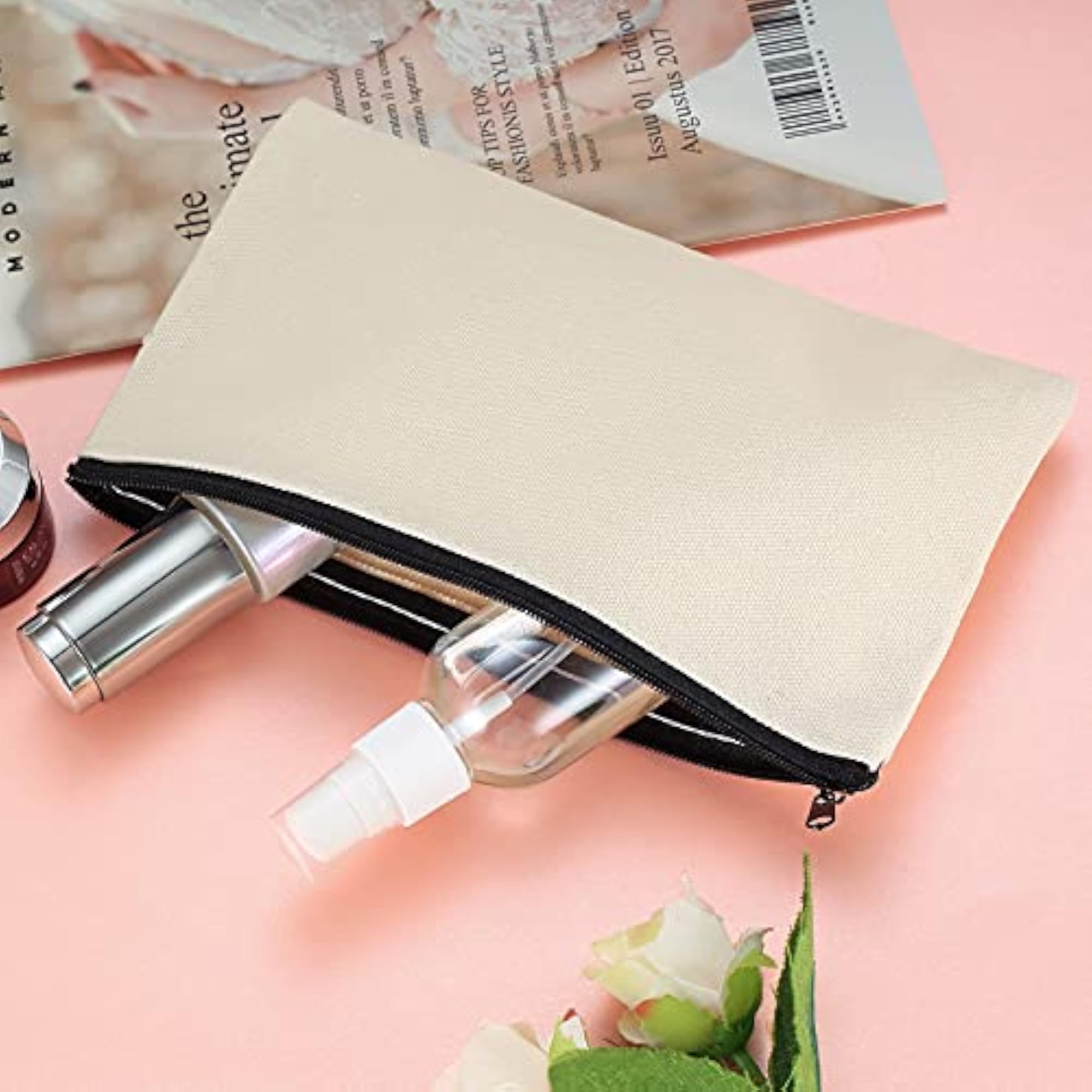 Canvas Makeup Bags, DIY Craft Cosmetic Pouches