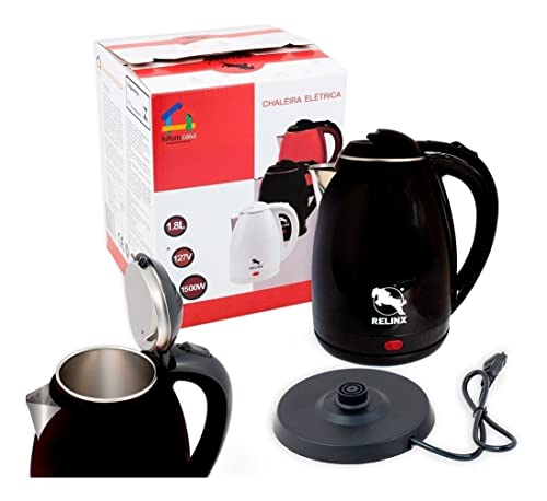 Chaleira Elétrica Futuro Inox 127V 1,8L Para Chá E Café Cor Preto 1500W