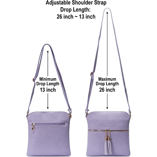 Image of Solene Womens Lightweight Medium Crossbody Purse with Tassel, Perfect Size Crossbody Bags for Daily Use, travel