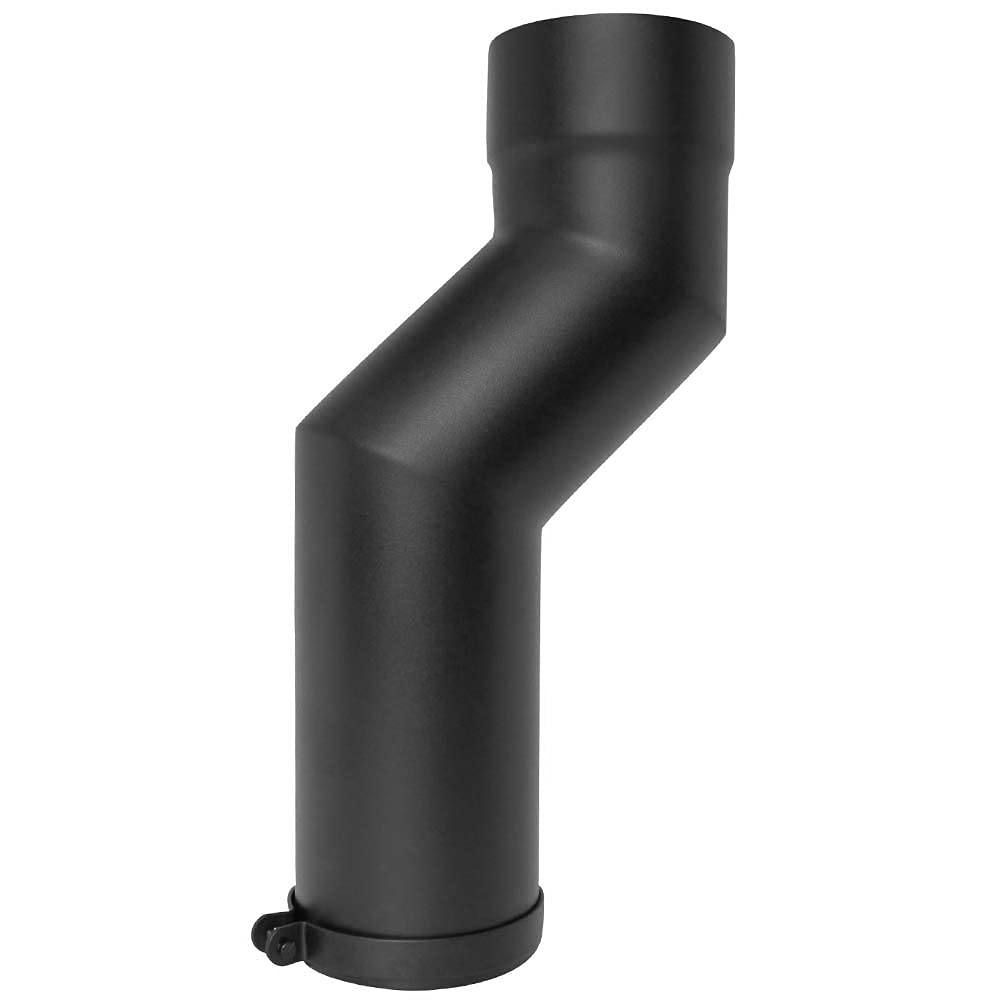 Vit Smooth Black Stove Pipe - 150Mm (6Inch) Vitreous Enamel Adjustable One Piece Stove Offset Award Winner 12 Year Warranty