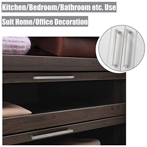 Probrico Kitchen Cabinet Drawer Handles Stainless Steel 7-3/5 Inch Hole Spacing Brushed Nickel Pulls 8 Inch Total Length 10 Pack