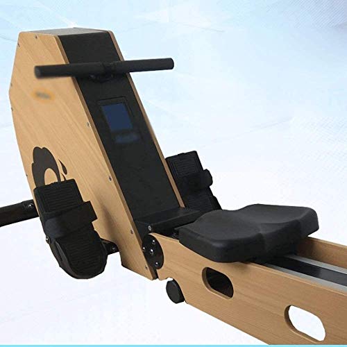 Image of Wooden Indoor Row Machine Home Gyms Fitness Magnetic Rowing Machine with LCD Display and Adjustable Resistance - for Home Full Body Exercise